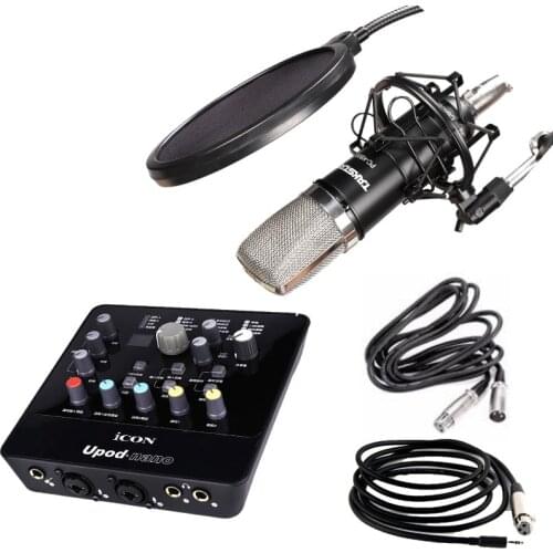 High quality Original Takstar PC-K600 recording microphone with ICON upod nano sound card with audio cables for studio recording