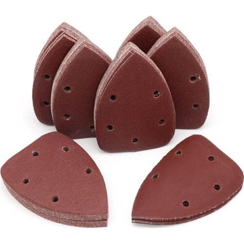 10pcs/Set 14x9cm Triangle Flocking Sandpaper Sheet Self-adhesive Hook & Loop Sanding Disc for Woodworking Polishing Grinding