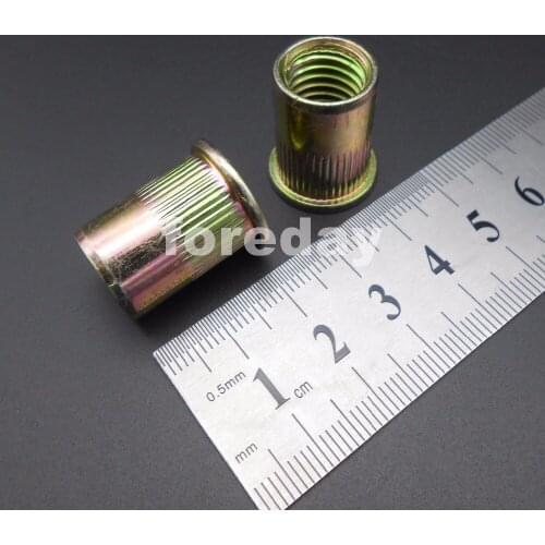 100PCS M12 Carbon Steel galvanization Rivet Insert Clinch nut blind nuts Flat Head Knurled Knurled 12MM 1LOT=100PCS*BT624X100