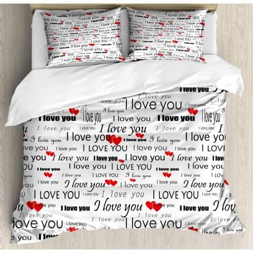 2/3/4pcs Bedding Set Heart Romantic Valentine Couple Duvet Cover Set Warm and Comfortable Bed Sheet Bedroom Comforter Set