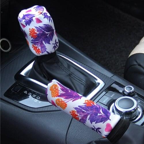 2pcs/set Universal Car Shift Knob Cover Hand Brake Cover Sleeve Automobile Interior Accessories New