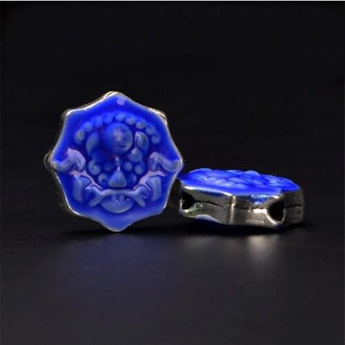 5 PCS 20mm Vintage Alloy Enamel Drops Of Glaze Nepal Handmade Spacer Beads Hole Bead With 5 Hole 341bz