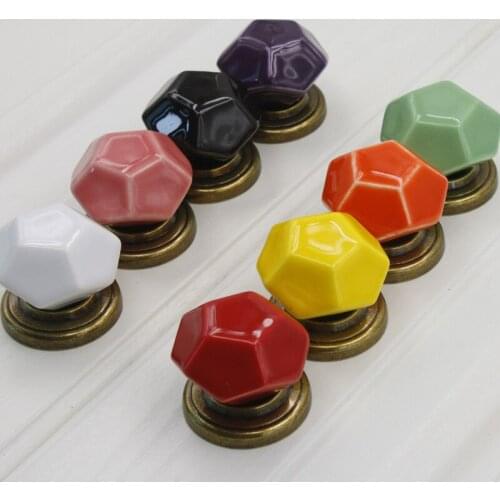 5 Pcs Simple Ceramic Single Hole Art Knobs Handles Wardrobe Doors Wine Cabinet Pulls Furniture Drawers Handles with Screws