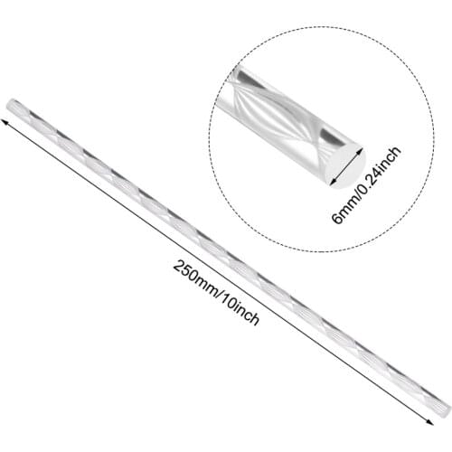 Uxcell 4pcs 6mmx250mm Spiral White/Yellow/Green/Light Blue/Light Purple/Pink Line Solid Acrylic Round Rod PMMA Bar New Arrival