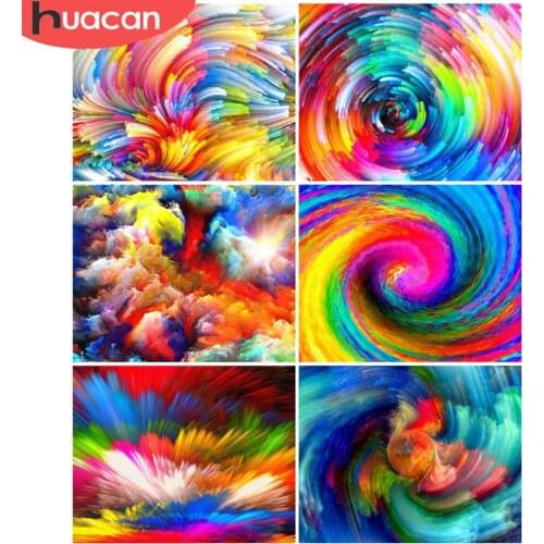 HUACAN Full Drill Diamond Painting Color Landscape Embroidery Cross Stitch Handmade Gift Decoration For Home