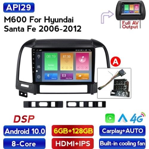6G+128G DSP Car Radio Multimedia Video Player For Hyundai Santa Fe 2 2006-2012 Navigation GPS 2DIN NO DVD