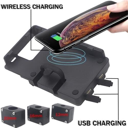 For BMW R1200GS R1250GS ADV S1000XR F750GS F850GS NEW Wireless charger Fast charge Mobile Phone Navigation Bracket 12/16/22mm