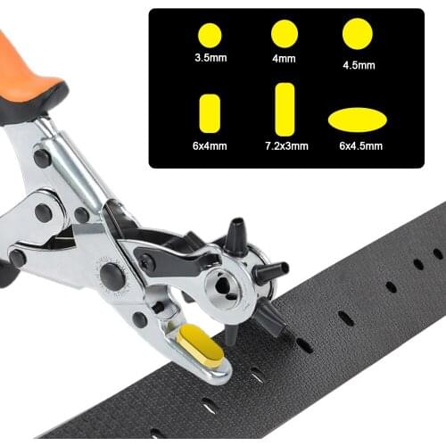 Household Leather Belt Hole Punch Plier Eyelet Puncher Revolve Sewing Machine Bag Setter Tool Watch Band Strap DIY Leather Craft