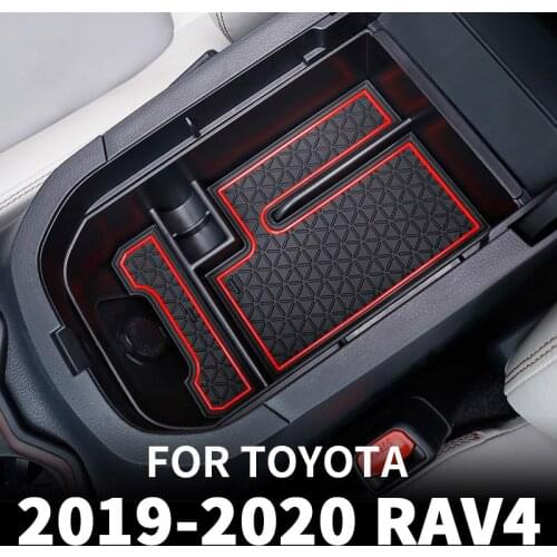 Car Interior Central Storage Box Armrest Remoulded Car Glove Storage Box ForToyota Rav4 2019 2020 Accessories Auto Styling