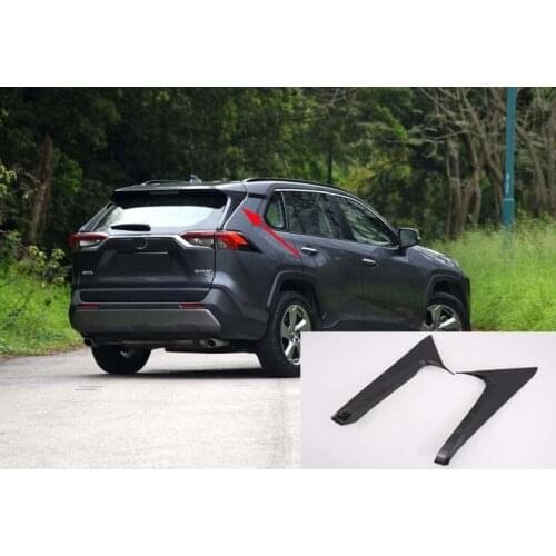 Carbon Fiber Rear Trunk Lid Window Decorative Cover Trim For 2019-2020 Toyota RAV4 (2PCS)
