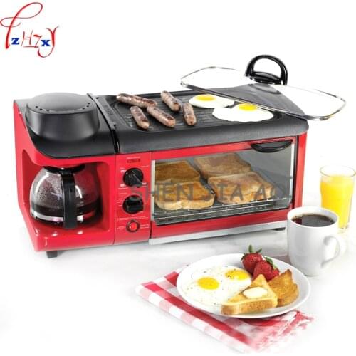 Home multi-functional breakfast machine toast toast / cook coffee / omelette triple multi-functiona breakfast machine 110/220V