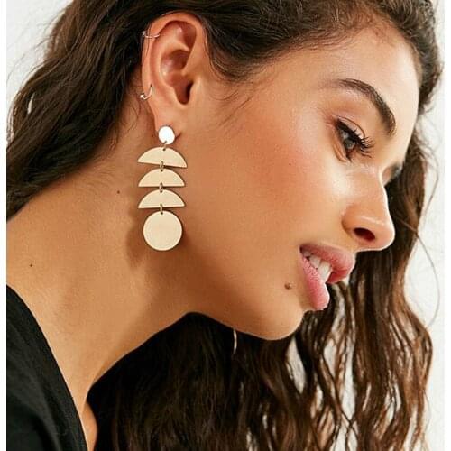 Hot-selling Jewelry Exaggerated Joker Earrings Gypsy National Wind Geometric Elements Sequins Pendant Earrings