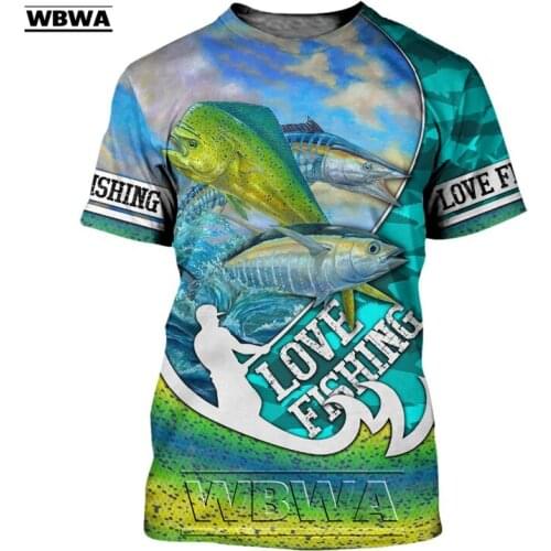 2020 Summer Fashion Mens t-shirt Love Fishing 3D Printed Harajuku Short sleeve T shirts Unisex Casual Streetwear tops