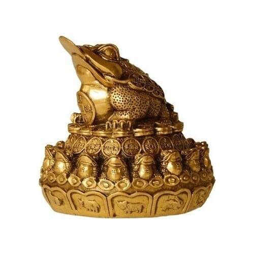 + medallion pure copper spittor Wang Jinchan articles containing copper Pure copper plutus financial toadsroom Art Statue