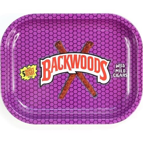 18x14cm Tobacco Rolling Tray Metal Weed Herb Storage Plate Cigarette Paper Roller Tinplate Trays Smoke Accessories Backwoods