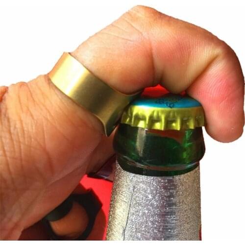 Mini Can Opener Stainless Steel Bottle Opener Ring-shape Bottle Beer Cap Opening Remover Kitchen Gadgets Bar Finger Opener Tools
