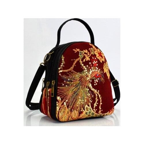 Fashion national embroidery women shopping handbags!Nice animal prints lady small shoulder&Crossbody bag multi-use canvas bag