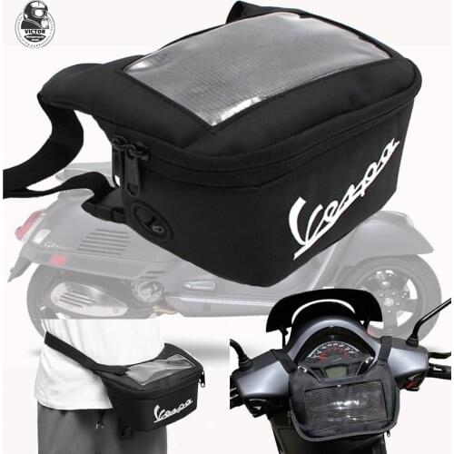 Motorcycle Headphone Bag Front Storage Bag with GPS for Vespa, GTS, GTV, LX, LXV, Sprint, Primavera, 50, 125, 150, 250, 300, 300