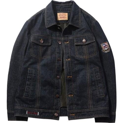 Mens Denim Jacket Large Size Outdoors Camping Trekking Climbing Hiking Sports Training Fishing Cycling Washed Tooling Coat Top