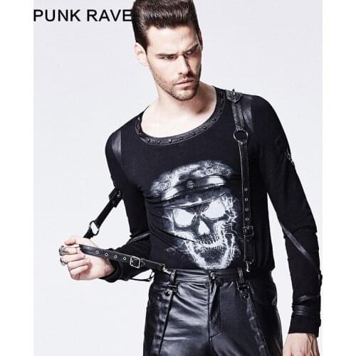 PUNK RAVE Mens Gothic Rivet Straps Accessory Punk Party Club Stage Performance Do Old Elegant Man Clothing Accesories