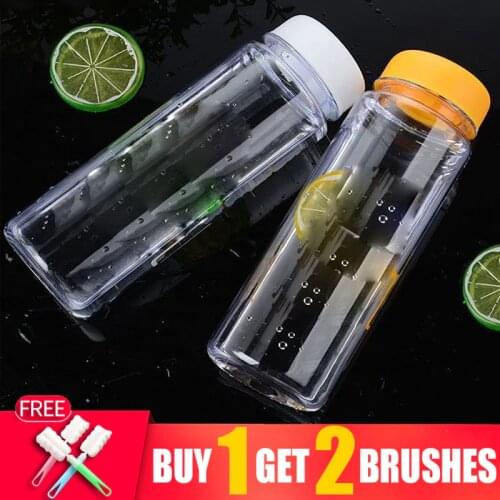 My 500ml Transparent Leakproof Plastic Drinking Bottle For Sport Travel Hiking Outdoor Cute Drink kawaii cup Milk Water Bottles