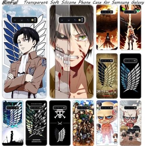 Anime attack on Titan Soft Silicone Case For Samsung Galaxy S10 S9 S8 Plus S7 Edge A6 A8 Plus A7 A9 2018 A5 2017 Fashion Cover