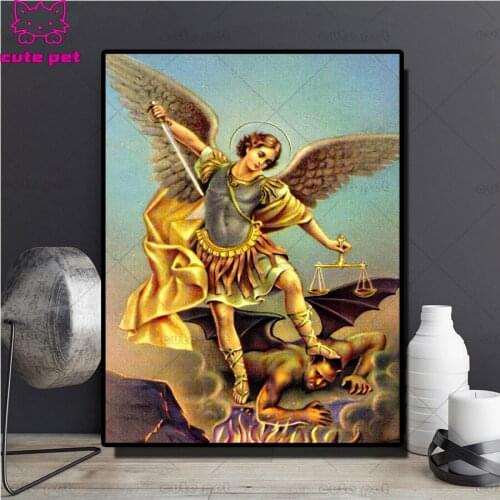DIY 5D Diamond Painting Angel & Devil Diamond Embroidery Resin Drill Full Square round Diamond Mosaic Picture Rhinestone decor