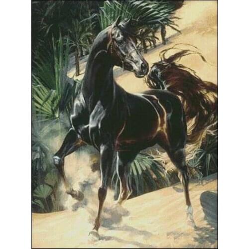 Black Horse Sewing kit Top Quality Embroidery Needlework 14CT Unprinted Art Cross Stitch Kits DIY Handmade Decor