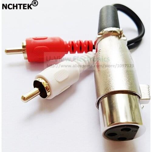NCHTEK XLR 3Pin Female to Red White Dual RCA Male Plug Audio Speaker AMP Y Cable About 15M/Free Shipping/12PCS