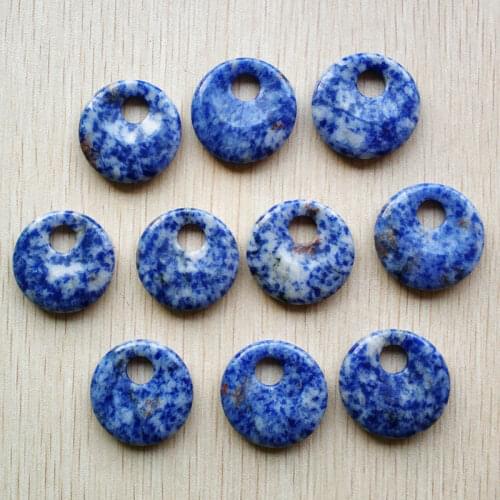 2019 New natural sodalite gogo donut charm pendants beads for necklace Bracelet jewelry making Wholesale 10pcs/lot free
