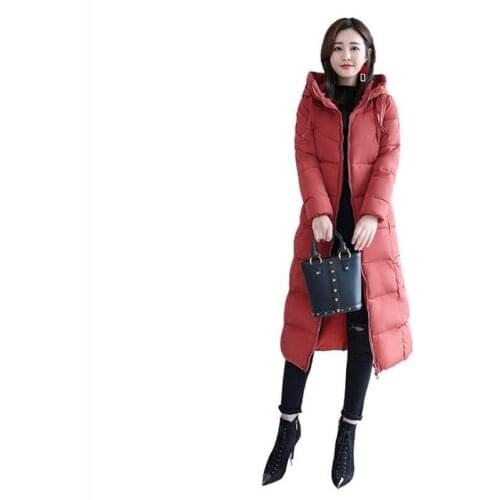 2021 Winter New Korean Cotton Coat Women Simple Temperament Mid-length Down Padded Jacket Thick Slim Solid Coats Female JD1729