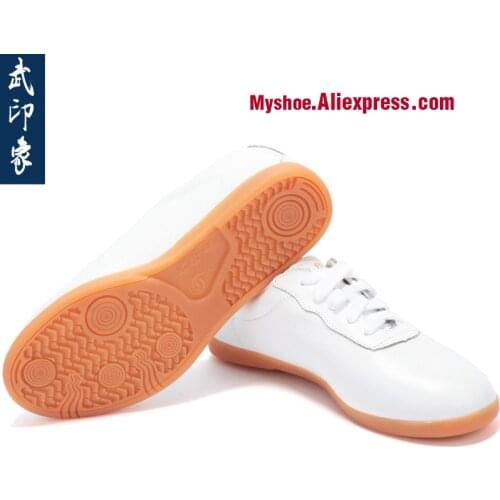 Tai Chi Soft Bottom shoes Taiji Boxing Kungfu Shoe Genuine Leather A Martial Art Practice Shoe