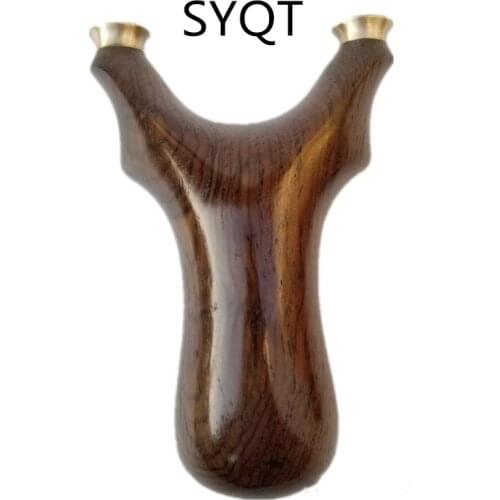 Handmade Log Outdoor Hunting Competitive Bow And Arrow Toy For Children Catapult Flat Rubber Band Ebony Recurve Slingshot