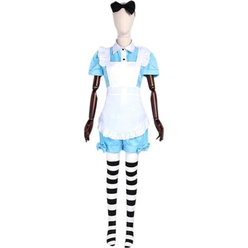 Anime Black Butler-Ciel Maid Dress Cosplay Costume Summer Short Sleeve Dress Outfits Halloween Carnival Suit