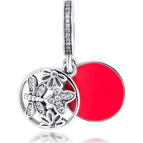 Fits for Pandora Beads Bracelets Springtime Dangle Charms 100% 925 Sterling Silver Jewelry Free Shipping