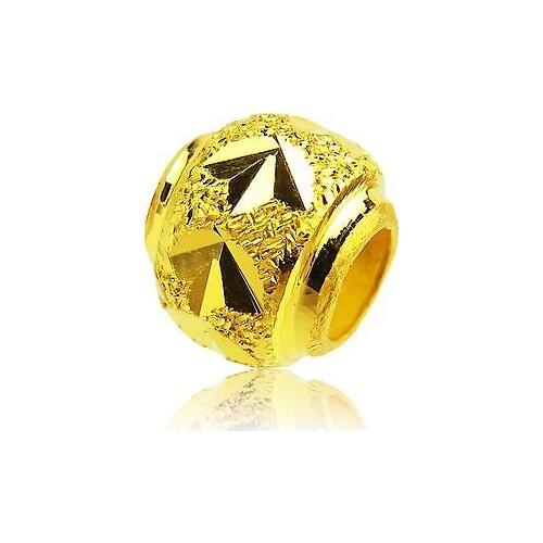 1PCS Pure 999 24k Yellow Gold Pendant/ Lucky Carved Bead Pendant (Very small)