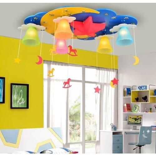 Korean new creative personality and Ceiling Lights clouds Trojan cartoon LED children bedroom lamp warm ceiling lamps ya73110