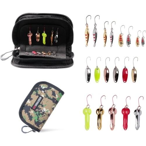 20PCS 1.5g 5gFishing Lures Metal Spoons Hard Baits Set Metal Fishing Lures Spinner Baits Fish Treble Hooks Tackle Salmon Bass