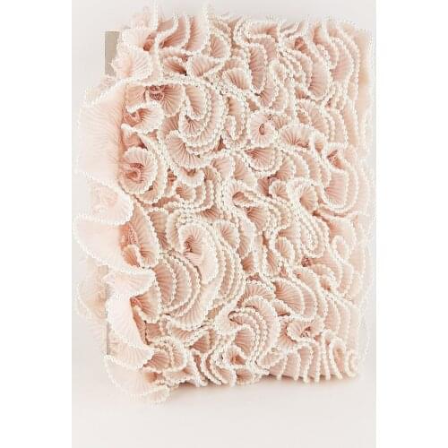 Powder Pearl Ruched Pleat Ruffle