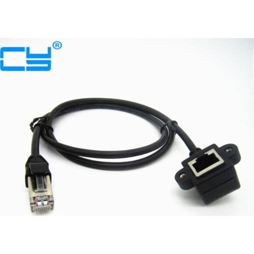 RJ45 Cable Male to Female 90 Right angle bend Up Downed Panel Mount Ethernet LAN Extension Extender Cable Cord 1m/3ft 1.5m/5ft