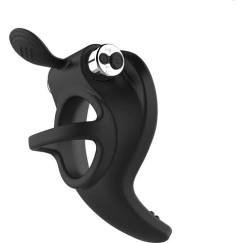 Silicone Vibrating Delay Gonobolia Cockring Bundle Sperm G-spot Clit Vibrator Penis Sleeve Cock Cage Scrotum Perineum Massager A