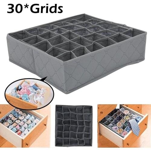 AA Foldable Underwear Drawer Organizers Dividers Closet Dresser Clothes Storage Organizer Box for Bras Scarves Ties Socks Boxes
