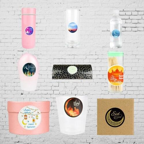 Ramadan EID Mubarak Decorations Paper Sticker Gift Lable Seal Sticker Islamic Muslim Eid al-fitr Decoration Supplies 2