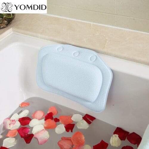 YOMDID Waterproof Bathtub Pillow Headrest PVC Bath Pillows Cushion Head Neck Rest Pillows With Suction Cups Bathroom Accessories