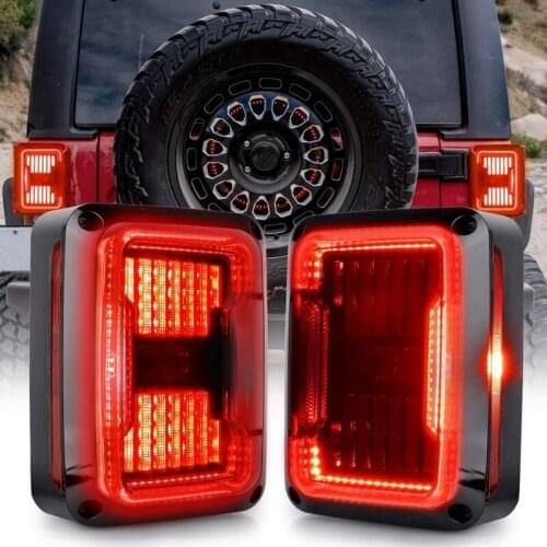 Smoke Lens LED Tail Light for Jeep Wrangler JK 2007- Brake Reverse Light Rear Back Up Lights Daytime Running Lamps