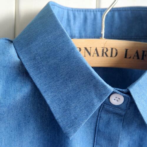 Denim Removalbe Women Collar Denim Jeans Detachable Fake collars Shirts Vest Half Crop Tops Nep Kraag Shirt Bluz Mujer cuello