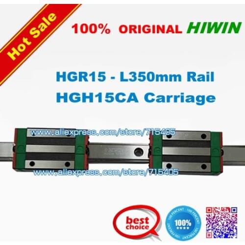 100% genuine original HIWIN BRAND Linear Guide1lot 2pcs HGR15 L=350mm rail with 4pcs HGH15CA carriage