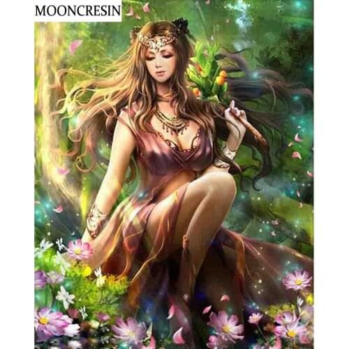 5D Diamond Painting Full Square Cartoon Girls Fairy Cross Stitch Diamond Embroidery Mosaic Pattern Of Rhinestone Decoration Home