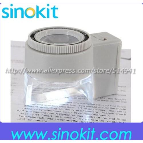 8X Led Light Scale Measuring Reading Magnifier Magnifying Eye Loupe Glass Pocket MG1300-2