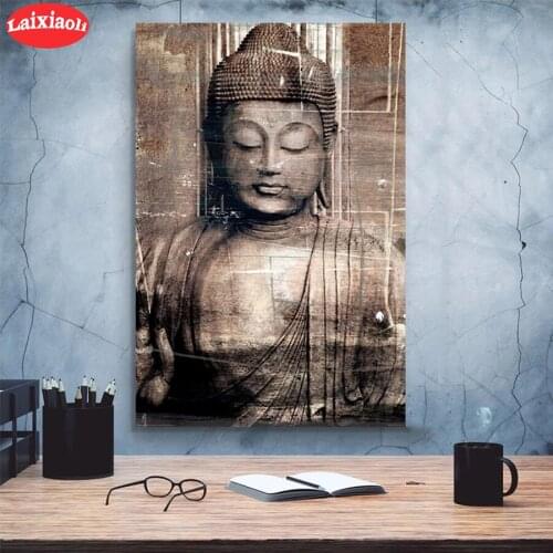 Diamond Painting Vintage religious buddha statue Full Drill Square DIY Diamond Embroidery Cross Stitch Mosaic round Home Decor
